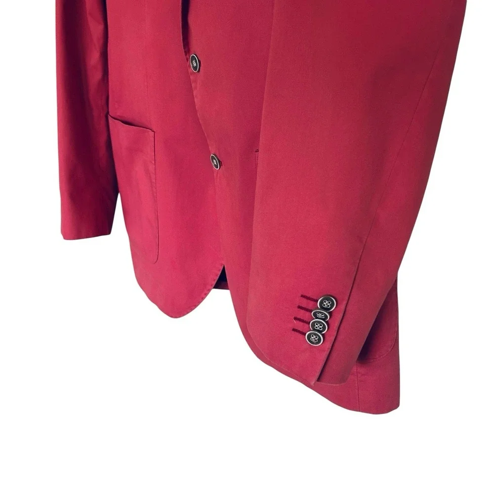 TailorByrd Mens 42R Coral Pink Flamingo Blazer Sport Coat Patch Pocket 2 Button